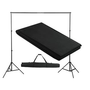 VIDAXL Fotohintergrund-System 300x300cm Schwarz