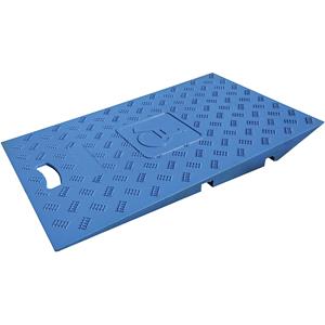 Rolstoeloprijplaatset voor kabelbrug, l x b x h = 744 x 440 x 75 mm, blauw
