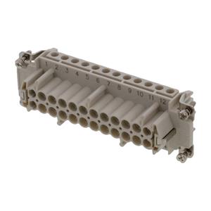 Molex 936010297 GWconnect Screw Terminal Insert, Female, 24-Pole, 16A, Numbered 1-24, with Wire Protection, Silver (Ag) P