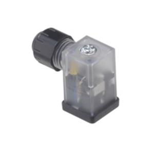 Molex 1212100032 mPm DIN Valve Connector, Form C-8mm, External Threads, 2 Pole Plus Ground with C4 Circuit, 24V, Red LED,