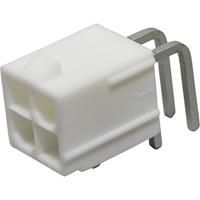 Molex 39300040 Mini-Fit Jr. Header, Dual Row, Right-Angle, with Snap-in Plastic Peg PCB Lock, 4 Circ