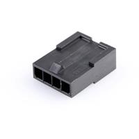 Molex 436400401 Micro-Fit 3.0 Plug Housing, Single Row, 4 Circuits, UL 94V-0, Low-Halogen, Black