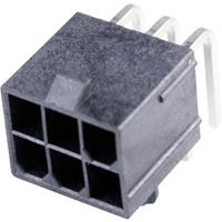 Molex 50362462 Mini-Fit Jr. Header, Dual Row, Right-Angle, with PCB Mounting Peg, 6 Circuits, LCP Ho