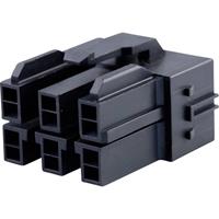 Molex 1510492606 CP-6.5 Receptacle Housing, 6.50mm Pitch, Dual Row, Polarized, Positive Lock, 6 Circuits, Black