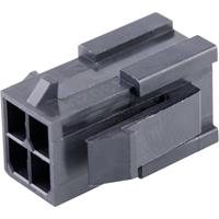 Molex 430200400 Micro-Fit 3.0 Plug Housing, Dual Row, 4 Circuits, UL 94V-0, Panel Mount Ears, Low-Halogen, Black