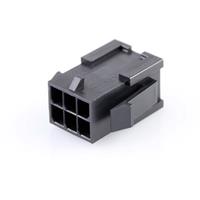 Molex 430200600 Micro-Fit 3.0 Plug Housing, Dual Row, 6 Circuits, UL 94V-0, Panel Mount Ears, Low-Ha