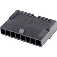 Molex 436400801 Micro-Fit 3.0 Plug Housing, Single Row, 8 Circuits, UL 94V-0, Low-Halogen, Black