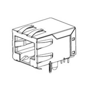 Molex 432026101 Modular Jack, Right-Angle, Low Profile, 6/6