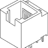 Molex 855115001 Modular Jack, Cat5e, Vertical, Top Entry, Through Hole, 8/8, Tray