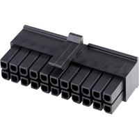 Molex 430252200 Micro-Fit 3.0 Receptacle Housing, Dual Row, 22 Circuits, UL 94V-0, Low-Halogen, Blac