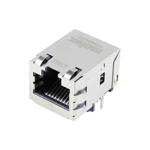 Molex 934628320 MXMag Fast Ethernet 4 Core Non-PoE Single-Port RJ45 Connector, 21.40mm Depth, 3.30mm Phy Pin Length, Righ