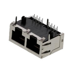 Molex 432238128 Modular Jack, Right-Angle, Low Profile, 8/8, 2 Ports