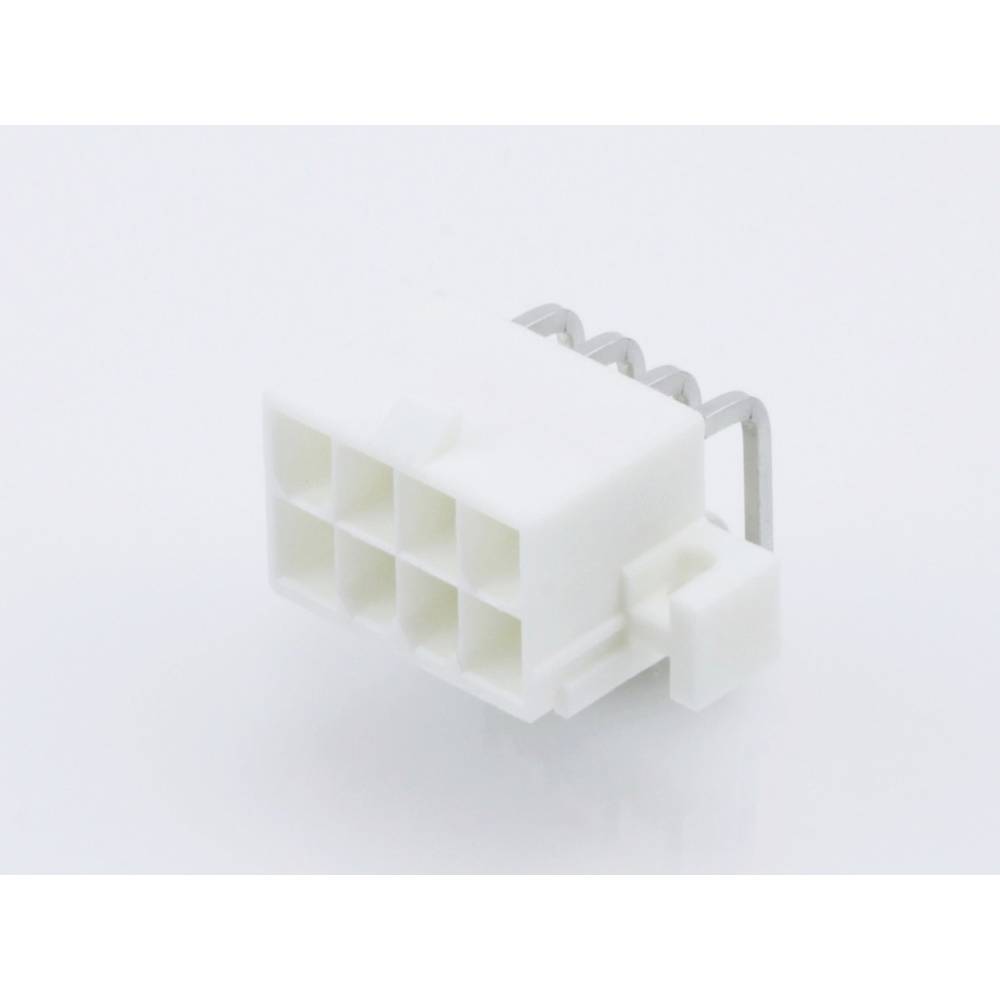 Molex 39291087 Mini-Fit Jr. Header, Dual Row, Right-Angle, with PCB Mounting Flange, 8 Circuits, PA Polyamide Nylon 6/6