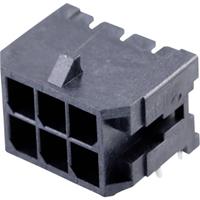 Molex 430450600 Micro-Fit 3.0 Right-Angle Header, 3.00mm Pitch, Dual Row, 6 Circuits, with Snap-in P