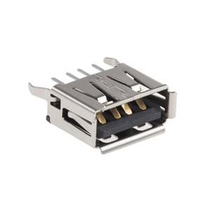 Molex 1050570001 Universal Serial Bus (USB) Shielded I/O Type A Receptacle, Vertical, 0.76µm Gold (