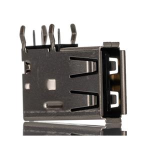 Molex 482040001 Universal Serial Bus (USB) Shielded I/O Receptacle, Type A Upright Right-Angle, Reve