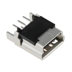 Molex 5000751517 Mini USB, B-Receptacle, Vertical, Through Hole Solder Tails and Shell Tabs