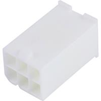 Molex 39013069 Mini-Fit Jr. Plug Housing, Dual Row, 6 Circuits, UL 94V-0, without Panel Mounting Ear
