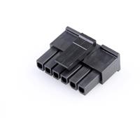 Molex 436450600 Micro-Fit 3.0 Receptacle Housing, Single Row, 6 Circuits, UL 94V-0, Black