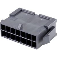 Molex 430201400 Micro-Fit 3.0 Plug Housing, Dual Row, 14 Circuits, UL 94V-0, Panel Mount Ears, Low-H