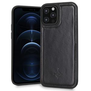 NorthLife Mastreit Lederen backcover hoes - iPhone 12 / iPhone 12 Pro - Zwart