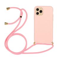 Lunso Backcover hoes met koord - iPhone 13 Mini - Roze