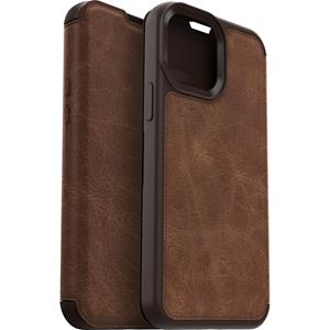 iPhone 13 Pro -  - Strada Case wallet hoes - Bruin + Lunso Tempered Glass