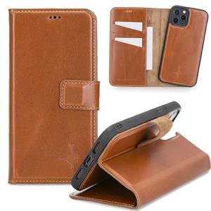 NorthLife Uitneembare 2-in-1 (RFID) bookcase hoes - iPhone 12 / 12 Pro - Burcht Trecht Cognac