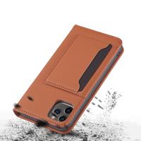 Lunso Bookcover hoes met stand - iPhone 12 / iPhone 12 Pro - Bruin