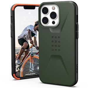 Urban Armor Gear UAG - Civilian backcover hoes - iPhone 13 Pro - Groen + Lunso Tempered Glass