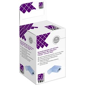 TRU COMPONENTS T2010C365 Kabelschoen-assortiment Insteekbreedte: 4.8 mm Insteekdikte: 0.5 mm 90 ° Volledig geïsoleerd Blauw 10 stuk(s)