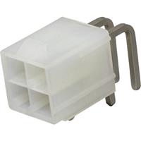 Molex 39301040 Mini-Fit Jr. Header, Dual Row, Right-Angle, with Snap-in Plastic Peg PCB Lock, 4 Circ