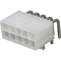 Molex 39301100 Mini-Fit Jr. Header, Dual Row, Right-Angle, with Snap-in Plastic Peg PCB Lock, 10 Cir