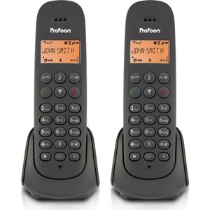 Profoon Dect Telefoon Met 2 Handsets, Antraciet