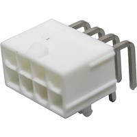 Molex 39300080 Mini-Fit Jr. Header, Dual Row, Right-Angle, with Snap-in Plastic Peg PCB Lock, 8 Circ