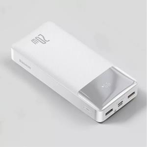 Baseus Powerbank 10.000mAh met 3 Oplaadpoorten - 20W PD Externe Noodaccu LED Display Batterij Oplader Charger Wit