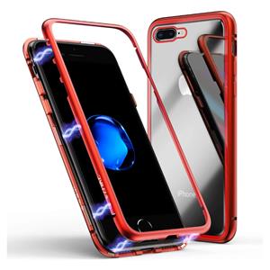 Stuff Certified iPhone 8 Plus Magnetisch 360° Hoesje met Tempered Glass - Full Body Cover Hoesje + Screenprotector Rood