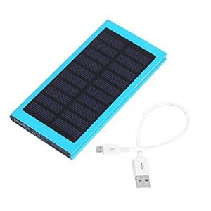 Stuff Certified Externe 30.000mAh Solar Charger Powerbank Zonnepaneel Noodaccu Batterij Oplader Zon Blauw