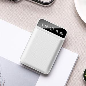 Tollcuudda Dual 2x USB Poort Mini Powerbank 50.000mAh - LED Display Externe Noodaccu Batterij Oplader Charger Wit