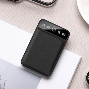 Tollcuudda Dual 2x USB Poort Mini Powerbank 50.000mAh - LED Display Externe Noodaccu Batterij Oplader Charger Zwart