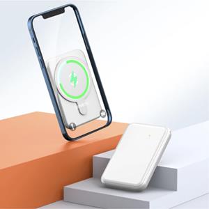 Tollcuudda 10.000mAh Mini Magnetische Qi Powerbank voor Mobiele Telefoons - PD Poort Draadloos Noodaccu Batterij Accu Wit