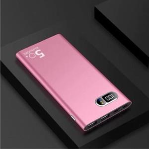 Allpowers Compacte Powerbank 50.000mAh Dual 2x USB Poort - LED Display Externe Noodaccu Batterij Oplader Charger Roze