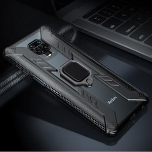 Keysion Xiaomi Redmi Note 8 Pro Hoesje - Magnetisch Shockproof Case Cover Cas TPU Zwart + Kickstand