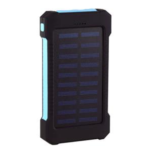 Stuff Certified Solar Charger 30.000mAh Externe Powerbank Zonnepaneel Noodaccu Batterij Oplader Zon Blauw