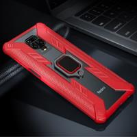 Keysion Xiaomi Redmi Note 7 Hoesje - Magnetisch Shockproof Case Cover Cas TPU Rood + Kickstand