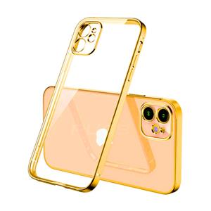 PUGB iPhone XS Hoesje Luxe Frame Bumper - Case Cover Silicone TPU Anti-Shock Goud