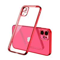 PUGB iPhone 6S Hoesje Luxe Frame Bumper - Case Cover Silicone TPU Anti-Shock Rood