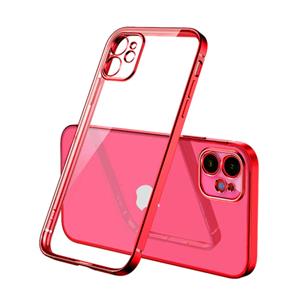 PUGB iPhone XS Hoesje Luxe Frame Bumper - Case Cover Silicone TPU Anti-Shock Rood