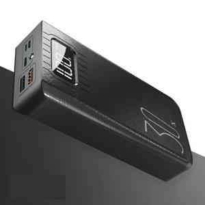 ASOMETECH 30X Powerbank met 2 Uitvoer/3 Invoer Poorten 30.000mAh - Ingebouwde Zaklamp - Externe Noodaccu Batterij Oplader Charger Zwart