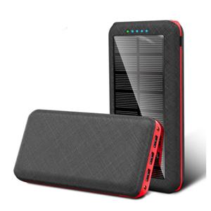 Allpowers Qi Draadloze Solar Powerbank met 3 Poorten 80.000mAh - Ingebouwde Zaklamp - Externe Noodaccu Batterij Oplader Charger Zon Rood